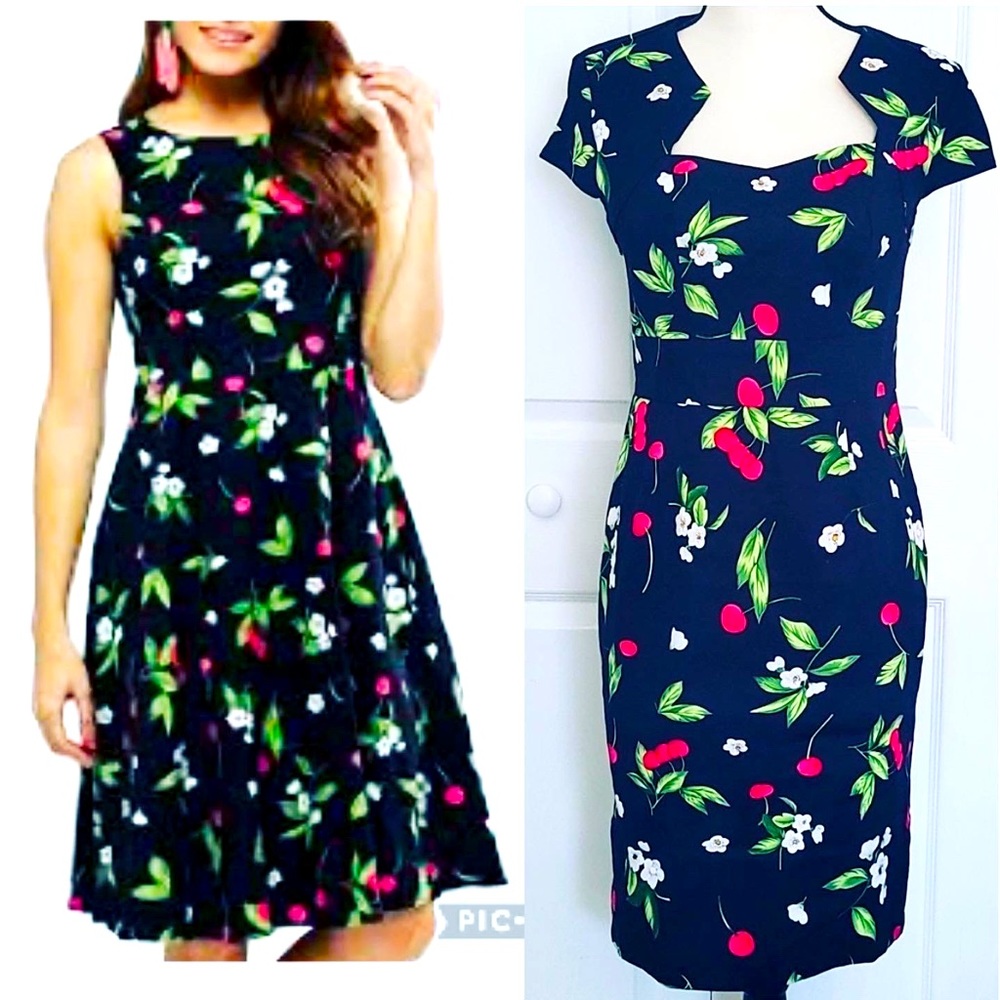 🍒 2 NWT MODCLOTH GRACE KARIN RETRO CHERRY PIN-Up COTTON DRESSES SIZE S or L
